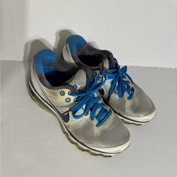 Nike Air Max Flywire White Blue Gray Running Shoe Women’s 6.5 - Picture 1 of 7